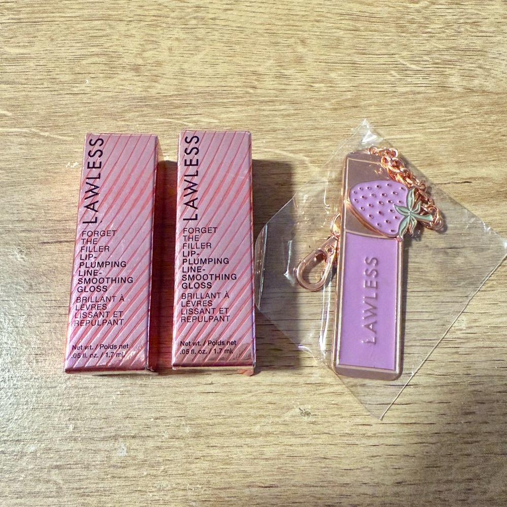 2x Lawless Lip Plumper Lip Gloss w/ Keychain